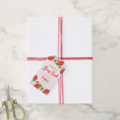 Waterverf Aardbei Meisje Baby shower dank u Cadeaulabel (Met Touw)