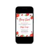 waterverf Aardbei Meisje Baby shower Sweet Berry Kaart