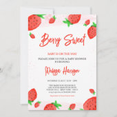 waterverf Aardbei Meisje Baby shower Sweet Berry Kaart (Voorkant)