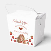 Waterverf Aardbei Meisje Happy Birthday Party Bedankdoosjes (Achterkant)