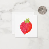 Waterverf Aardbei Nota Kaart Notitiekaartje (Voorkant / Achterkant in situ)