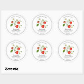 Waterverf Aardbei op witte jam pot  Ronde Sticker (Vel)