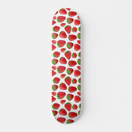 Waterverf aardbei persoonlijk skateboard (Voorkant)