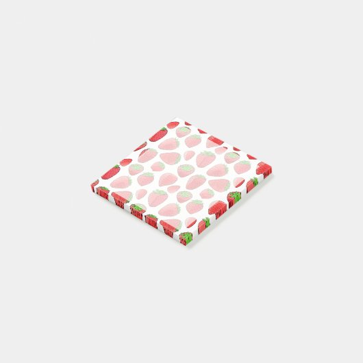 Waterverf aardbei post-it® notes (Schuin)