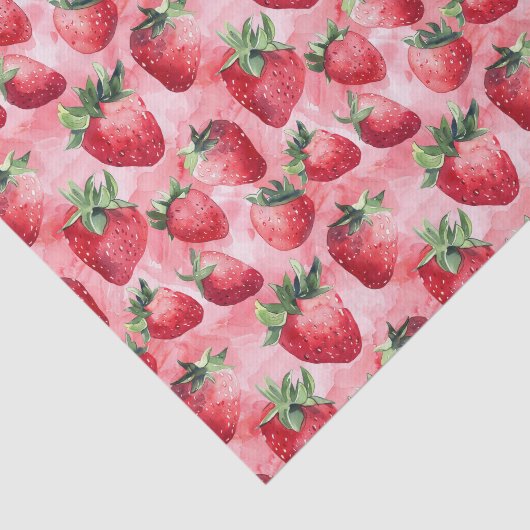 Waterverf Aardbei Roze Patroon Decoupage Tissuepapier (Detail)