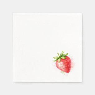 Waterverf Aardbei Schattige Feestelijke Gebeurteni Servet