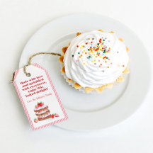 Waterverf Aardbei Shortcake Gemaakt met liefde