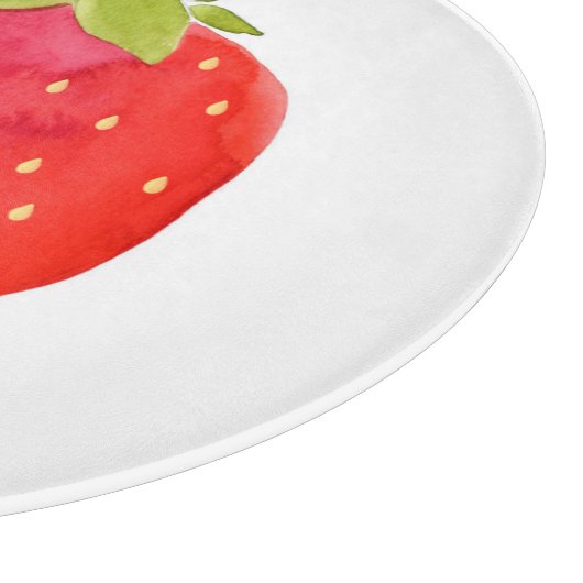 Waterverf aardbei snijplank (Hoek)