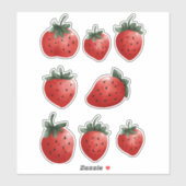 Waterverf Aardbei Sticker Sheet (Vel)