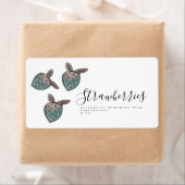 Waterverf aardbei Stoodle Roze Blauwe Zeep Etiket (Insitu)