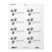 Waterverf aardbei Stoodle Roze Blauwe Zeep Etiket (Full Sheet)