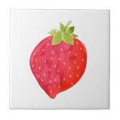 Waterverf aardbei tegeltje (Voorkant)