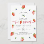 Waterverf aardbei twee lieve verjaardag kaart (Voorkant)