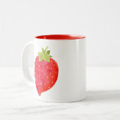 Waterverf aardbei tweekleurige koffiemok (Voorkant links)