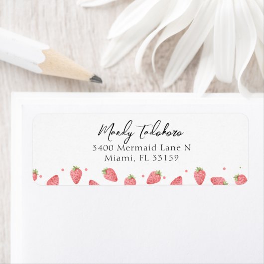Waterverf Aardbei Verjaardag Berry Sweet Return Etiket (Insitu)