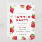 Waterverf Aardbei Zomerfeest Kaart (Voorkant)