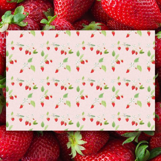 Waterverf Aardbeibloesem Tissuepapier