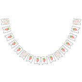 Waterverf aardbeien 1e verjaardagsfeestje vlaggetjes (Alle)