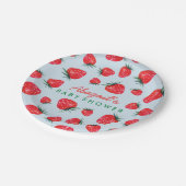 Waterverf aardbeien Aangepast Baby shower Papieren Bordje (Gekanteld)