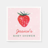 Waterverf aardbeien Aangepast Baby shower Servetten (Voorkant)