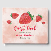 Waterverf Aardbeien Berry Sweet Baby shower Gastenboek (Voorkant)