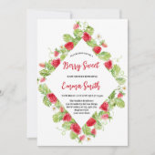 Waterverf Aardbeien Berry Sweet Baby shower Kaart (Voorkant)