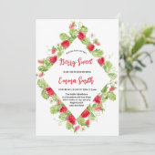 Waterverf Aardbeien Berry Sweet Baby shower Kaart (Staand voorkant)