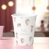 Waterverf aardbeien - Berry Sweet Baby shower Papieren Bekers