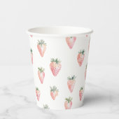 Waterverf aardbeien - Berry Sweet Baby shower Papieren Bekers (Achterkant)