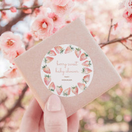 Waterverf Aardbeien Berry Sweet Baby shower Ronde Sticker