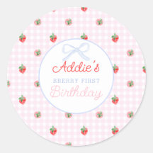 Waterverf Aardbeien bessen eerste verjaardag