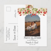 Waterverf Aardbeien Bewaar de Datum Foto Briefkaart (Voorkant / Achterkant)