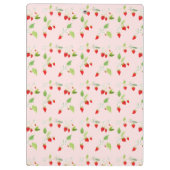 Waterverf Aardbeien Blossom Patroonmonogram Klembord (Achterkant)