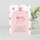 Waterverf Aardbeien Boog Twee Zoete 1e Verjaardag Kaart (Staand voorkant)