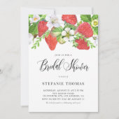 Waterverf aardbeien Botanisch Vrijgezellenfeest Kaart (Voorkant)