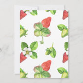 Waterverf aardbeien botanische Baby Brunch Kaart (Achterkant)