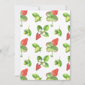 Waterverf aardbeien botanische Baby Brunch Kaart (Achterkant)