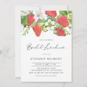 Waterverf aardbeien Botanische bridal Luncheon Kaart (Voorkant)