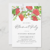 Waterverf Aardbeien Botanische Pensioen Partij Kaart (Voorkant)