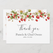 Waterverf Aardbeien bruiloft Bedankt (Voorkant / Achterkant)