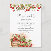 Waterverf aardbeien bruiloft