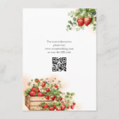 Waterverf aardbeien bruiloft informatiekaartje (Achterkant)