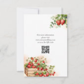 Waterverf aardbeien bruiloft RSVP kaartje (Achterkant)