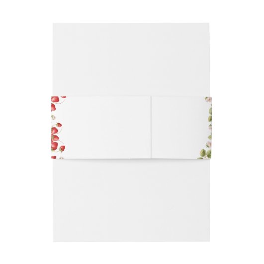 Waterverf aardbeien bruiloft uitnodigingen wikkel (Achterkant Voorbeeld)