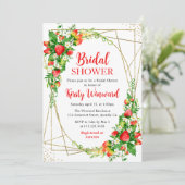 Waterverf Aardbeien Bruiloftsfeest Frame Kaart (Staand voorkant)
