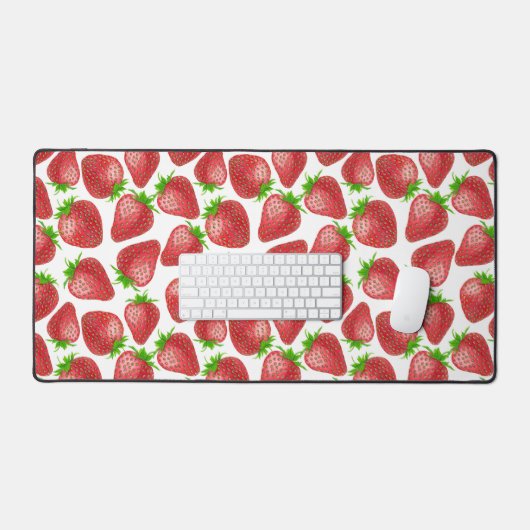 Waterverf aardbeien bureaumat (Keyboard & Muis)