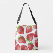 Waterverf aardbeien crossbody tas (Achterkant)