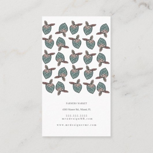 Waterverf aardbeien Doodle Visitekaartje (Achterkant)