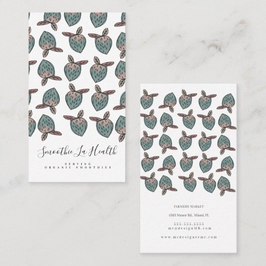 Waterverf aardbeien Doodle Visitekaartje (Voorkant / Achterkant)