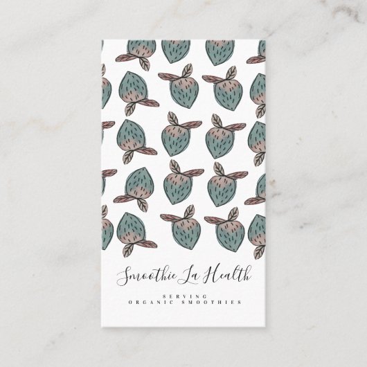 Waterverf aardbeien Doodle Visitekaartje (Voorkant)